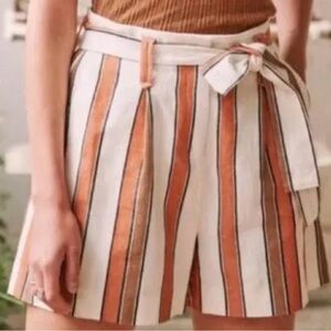 NWT Sezane Lucas shorts in brown and ecru stripes sz FR 38 / US 6 - runs small